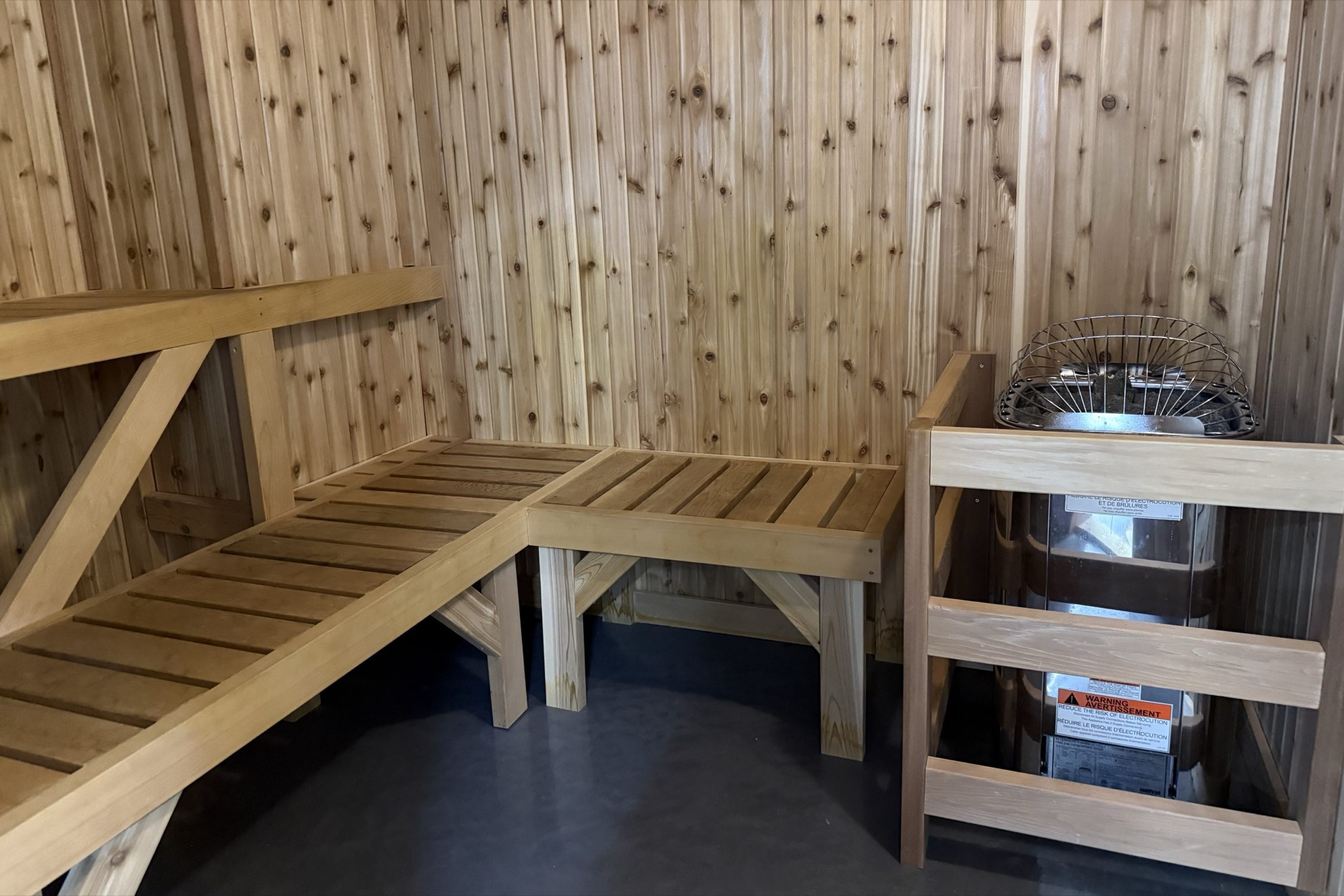 Cedar sauna at Kings Fitness downtown